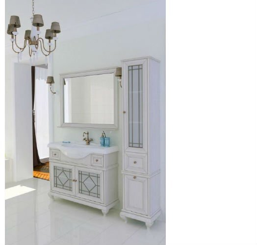 Зеркало AQUATON Беатриче 105 слоновая кость патина 1A187302BEM60