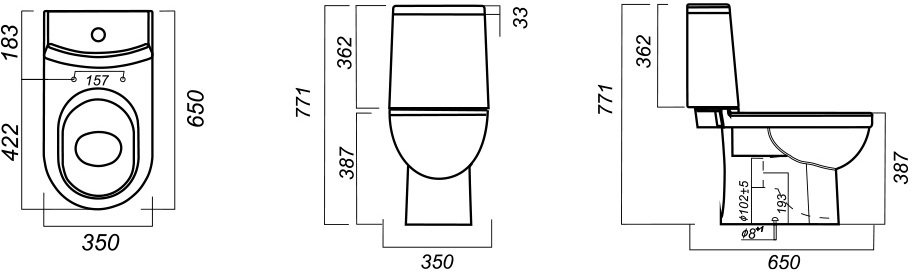 Унитаз-компакт Tochka Design Next Slim белый S1 WC.CC/Next/2-SlimDM/WHT.G/S1