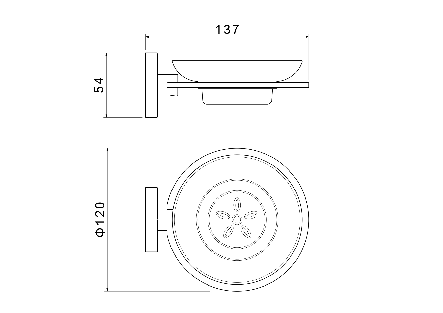 Мыльница Aquanet Оберон шлифованное золото AQ4203BG