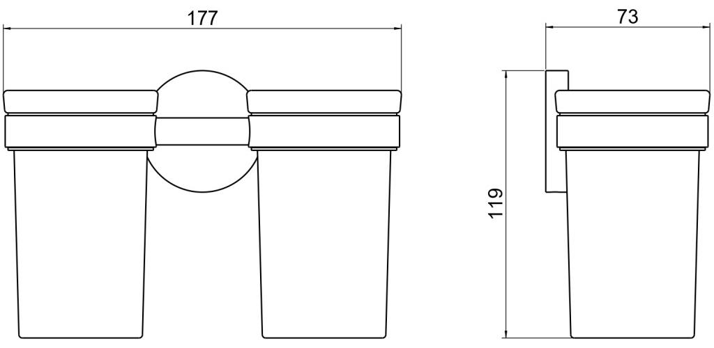 Стакан с держателем двойной Aquanet Europa матовый черный AQ4117MB