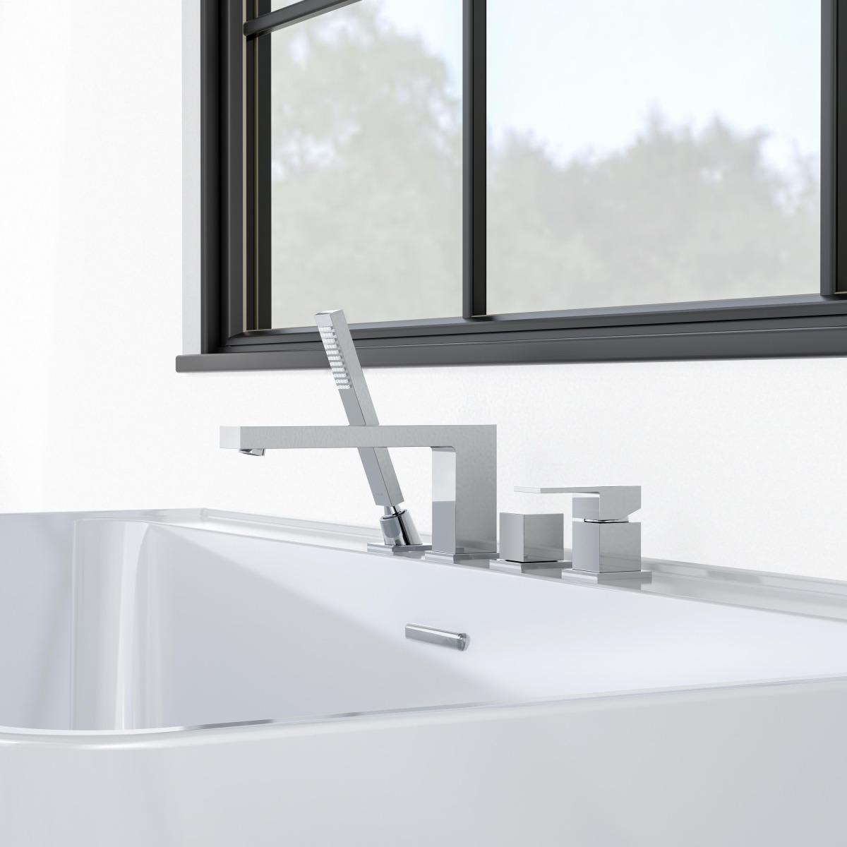 Смеситель на борт ванны Aquanet Libra на 4 отверстия AQ1648CR