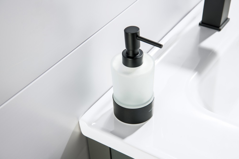 Дозатор для жидкого мыла настольный Aquatek Лира матовый черный AQ4429MB
