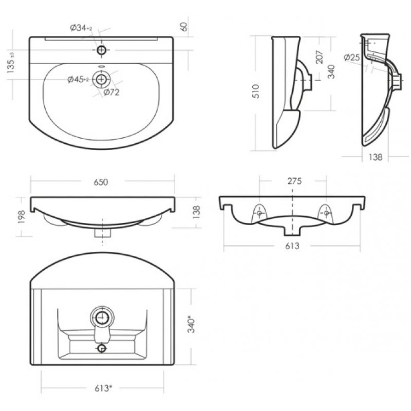 Комплект Тумба напольная Dreja Лира с умывальником Лагуна 65 SET_Лира/Лагуна-65
