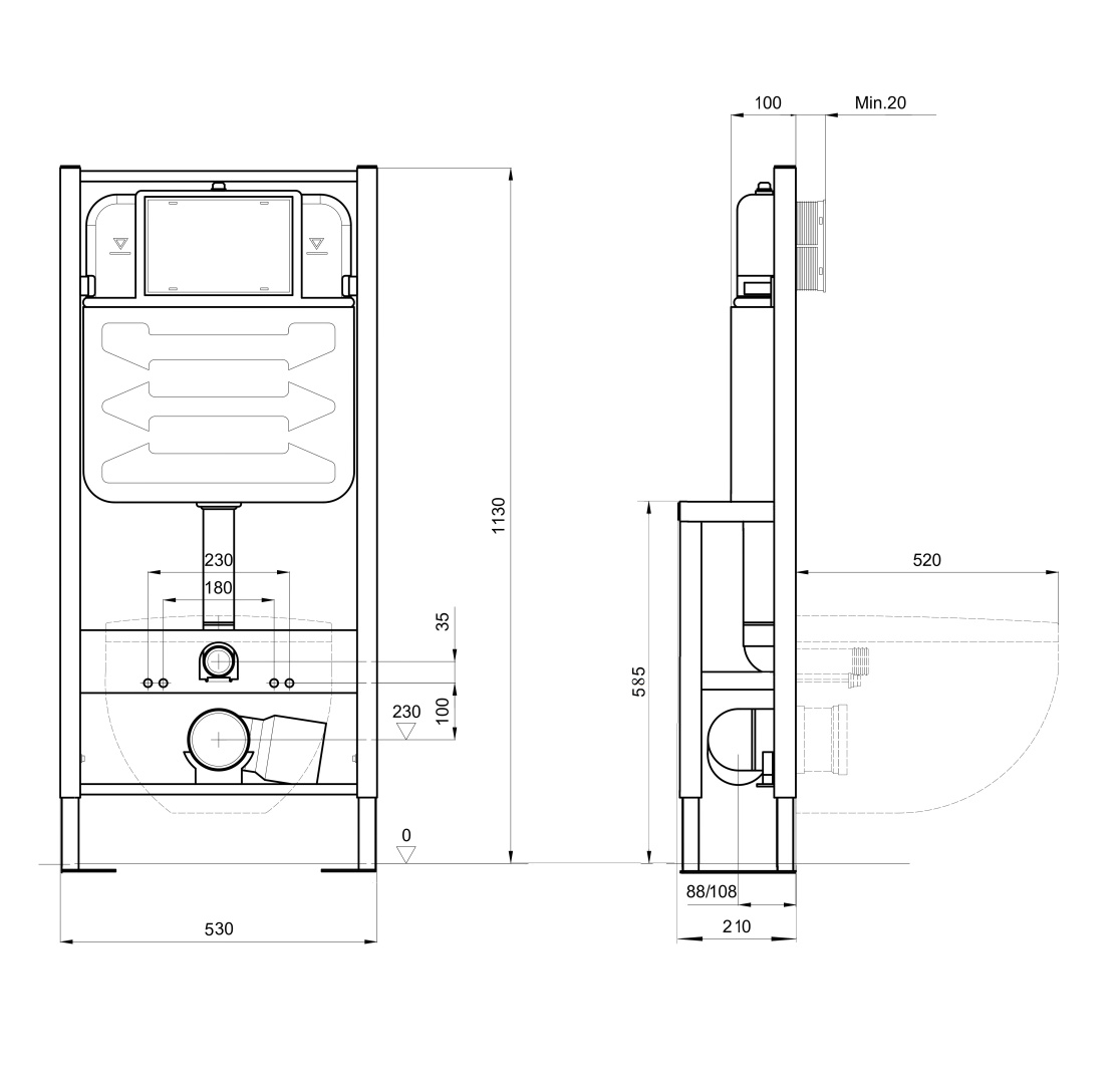 Комплект инсталляции 3 в 1 AQUATEK Европа с унитазом AQ1106-00 и клавишей KDI-0000014 Set AQUATEK ЕВРОПА-014 3в1