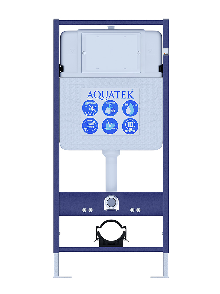 Комплект 4 в 1 инсталляция AQUATEK Standard INS-0000012 клавиша KDI-0000015 унитаз КЛАССИК AQ1111-00 КЛАССИК-015 4в1