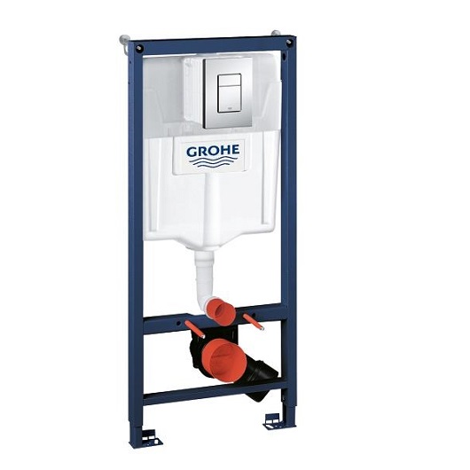 Система инсталляции для подвесного унитаза GROHE Rapid SL 3 в 1 с клавишей смыва 38732000 и креплениями 38772001