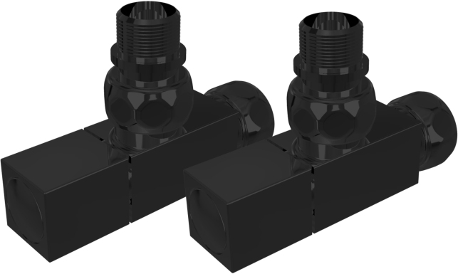 Комплект вентилей Aquanerba AQ 2020BL квадрат 3/4х1/2 черный муар (2 шт) AQ 2020BL