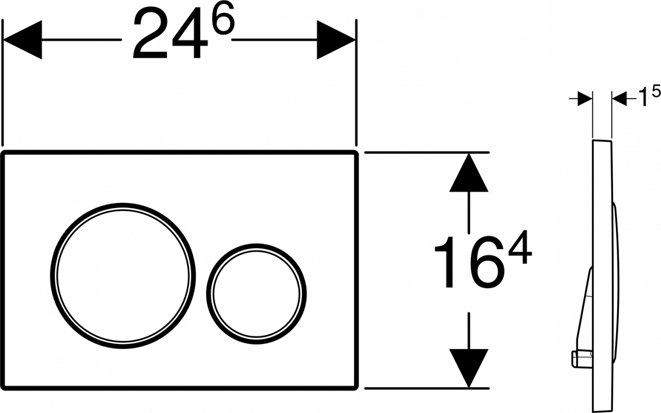 Клавиша смыва Geberit Sigma20 двойной смыв матовый хром 115.882.JQ.1