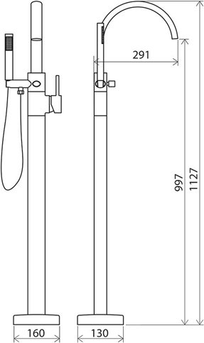 Смеситель напольный для ванны Ravak Freedom FM 080.00 X070059