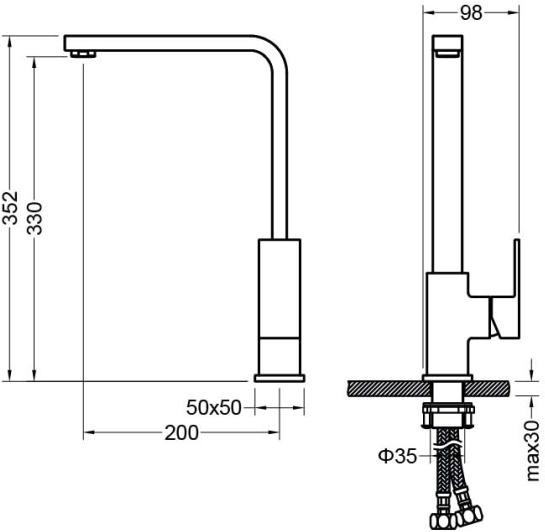 Смеситель для кухни Aquanet ЛИБРА матовый черный AQ1680MB
