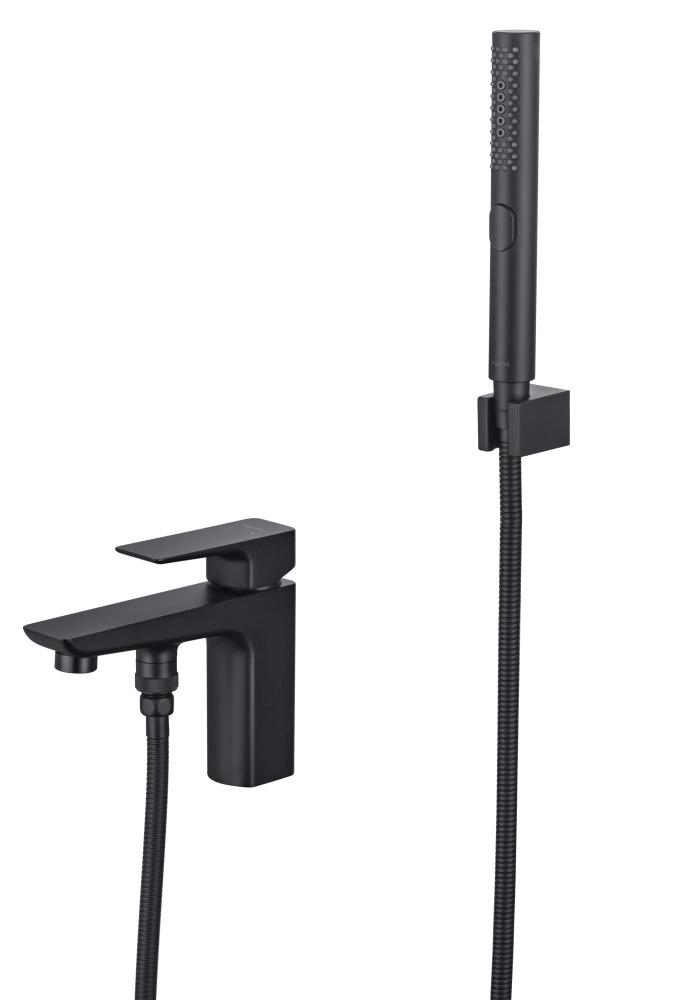 Смеситель врезной на борт ванны Aquatek Вега на 1 отверстие черный матовый AQ1044MB