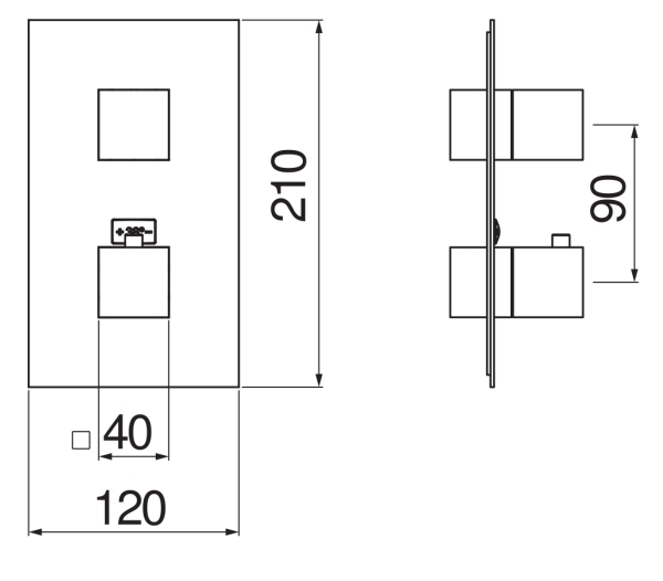 Смеситель для ванны термостатический Paffoni Seven внешняя часть хром WE00102/QCR