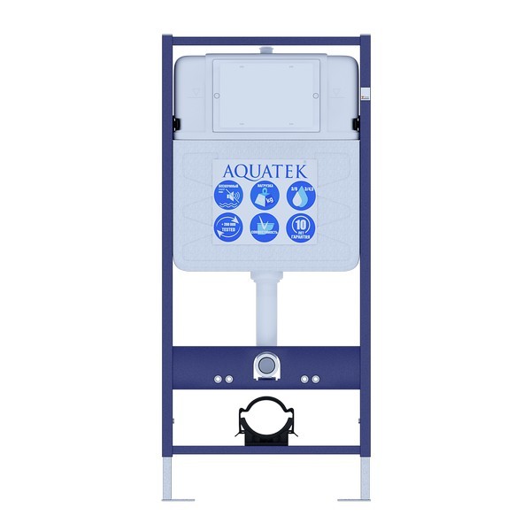 Комплект инсталляции 4 в 1 AQUATEK ПОЛАРИС-011 (рама INS-0000012, крепеж KKI-0000002, клавиша KDI-0000011, унитаз AQ0700-00 soft-close) INS-0000012/KKI-0000002/KDI-0000011/AQ0700-00