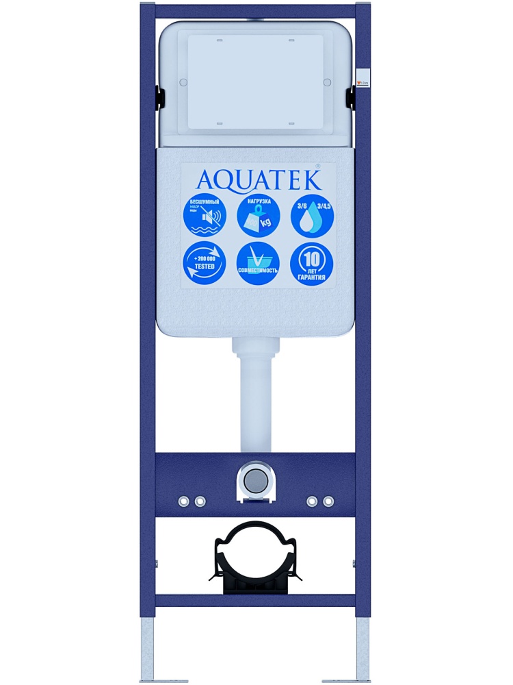 Инсталляция с унитазом AQUATEK Европа 4 в 1 рама INS-0000017 кнопка KDI-0000016 унитаз AQ1106L-00 New-016