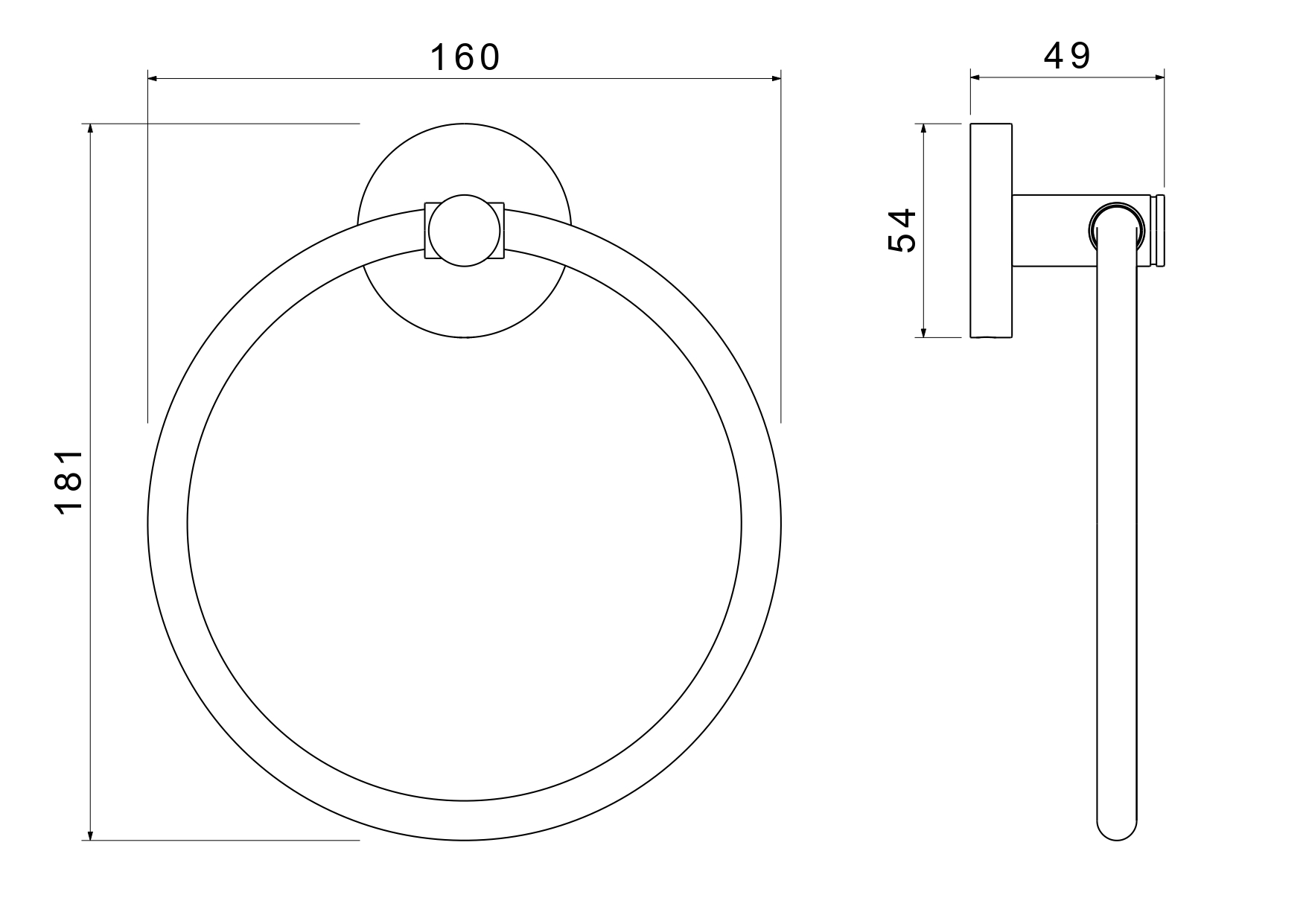 Полотенцедержатель кольцо Aquanet Европа шлифованное золото AQ4112BG