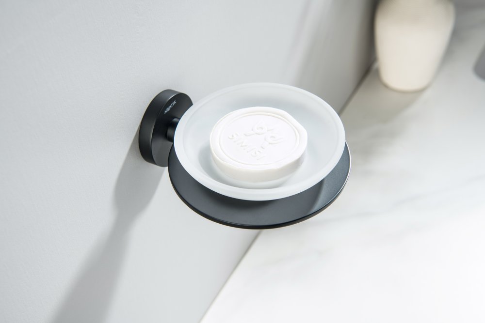 Мыльница Aquanet Оберон матовый черный AQ4203MB