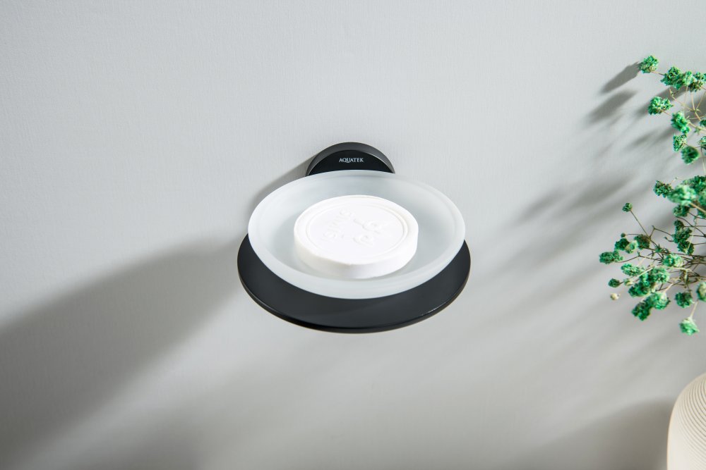 Мыльница Aquanet Оберон матовый черный AQ4203MB