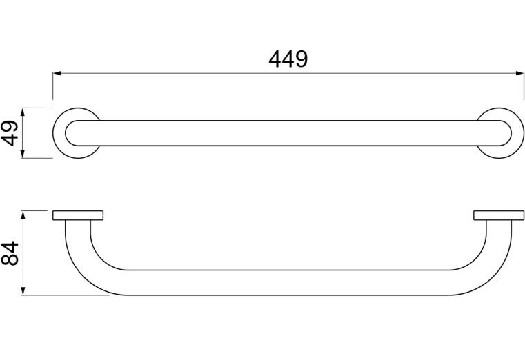 Поручень Aquatek 450 мм матовый черный AQ4995MB
