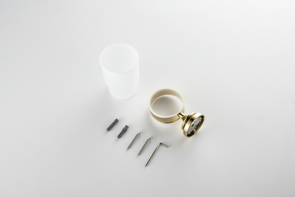 Стакан с держателем Aquatek Классик полированное золото AQ4504PG