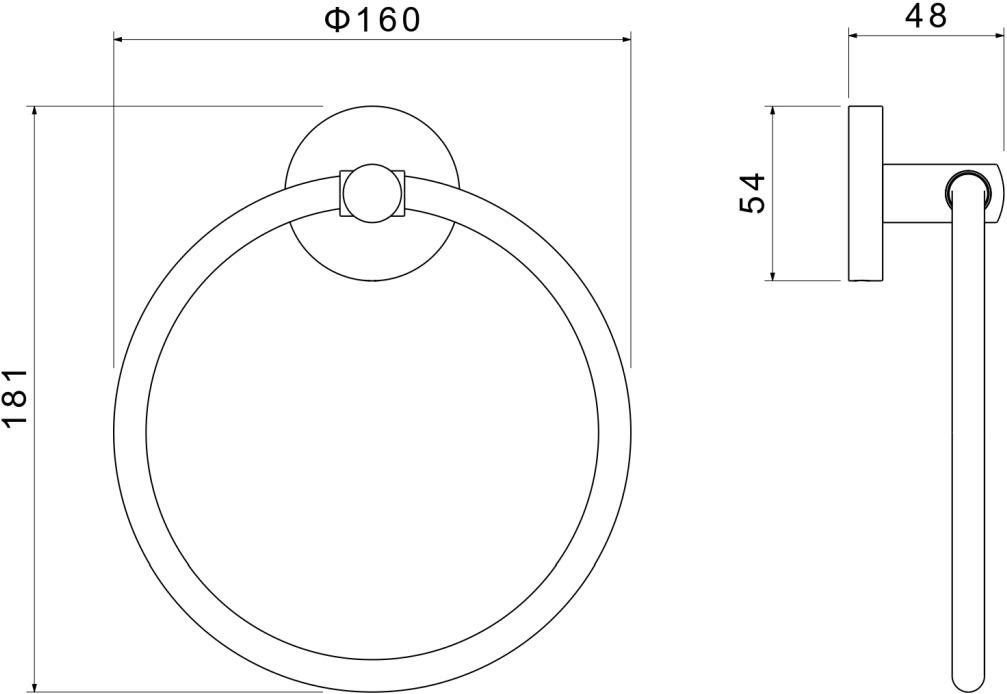 Полотенцедержатель-кольцо Aquatek Оберон хром AQ4212CR