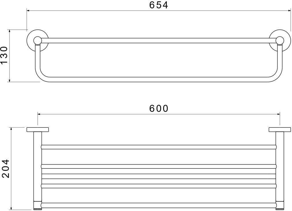 Полка для полотенец Aquanet Европа матовый черный AQ4115MB
