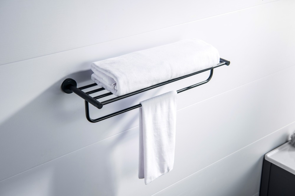 Полка для полотенец Aquanet Европа матовый черный AQ4115MB