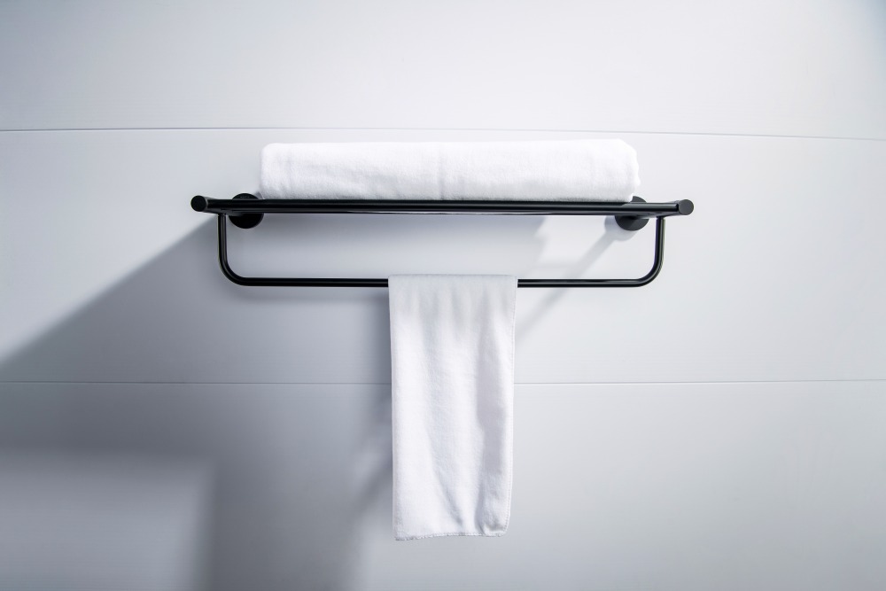 Полка для полотенец Aquanet Европа матовый черный AQ4115MB