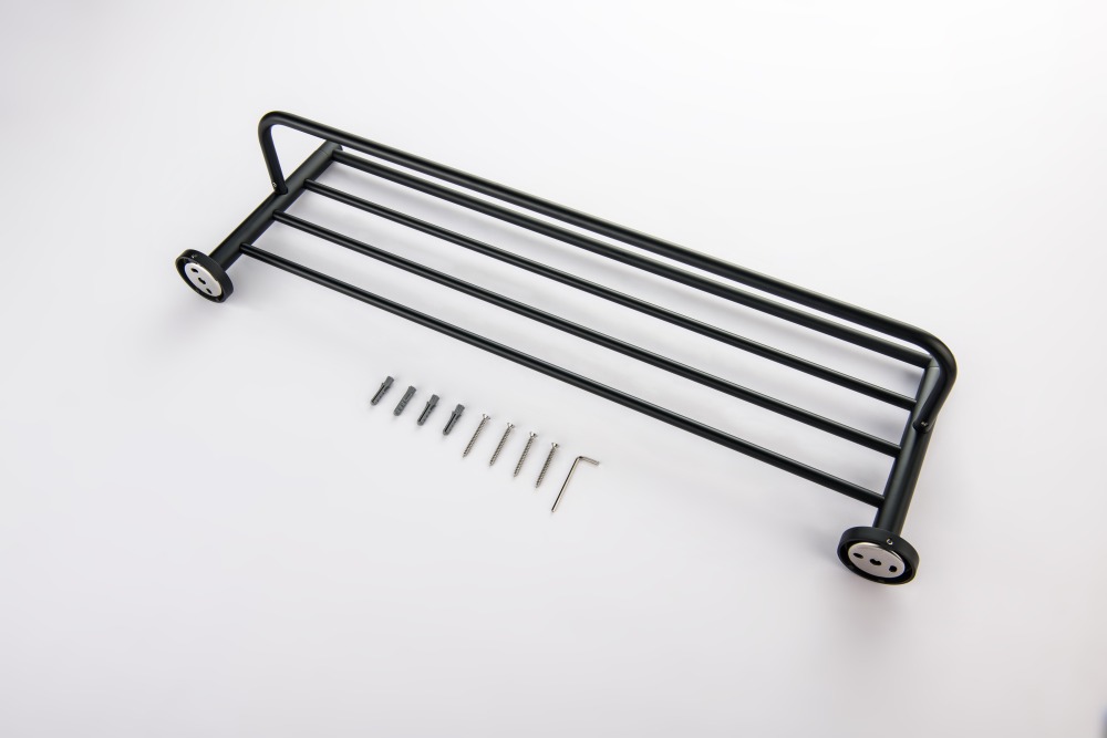 Полка для полотенец Aquanet Европа матовый черный AQ4115MB