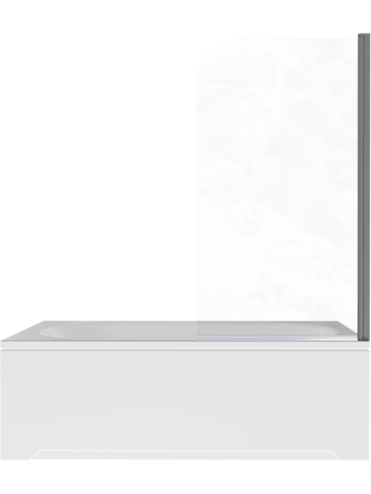 Шторка на ванну Aquanet одноэлементная поворотная 800x1500 мм профиль оружейная сталь прозрачное стекло 6 мм AQ.BSRC.080.1GM