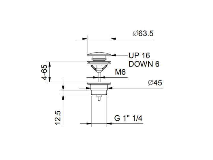 Донный клапан Fantini Push-Open для раковины Matt Copper PVD 91P98434