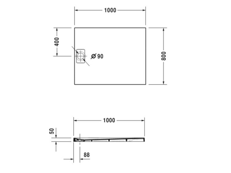 Душевой поддон Duravit Stonetto 1000x800x50 мм антрацит 720147680000000