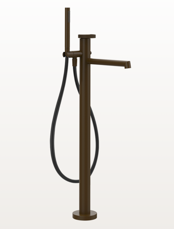 Смеситель для ванны и душа, Gessi, Anello, напольный, цвет-Dark Bronze