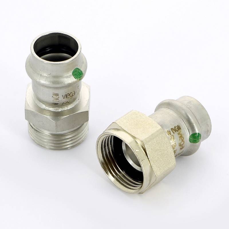 Муфта переходная пресс-Н Viega Sanpress Inox нержавеющая сталь 18x3/4 разъемная SC-Contur 438289