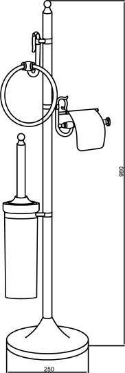 Стойка напольная Boheme Medici 25х25х98 см бронза/белый 10631