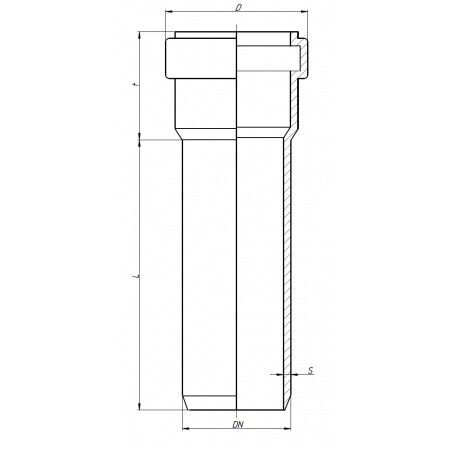 Труба для наружной канализации Ostendorf KGEM SN 8 Ø 315 мм 1000 мм PVC RAL 8023 225170