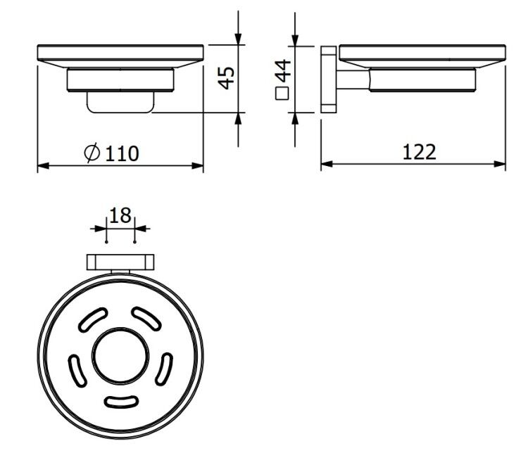 Мыльница настенная Kludi VELA S стекло матовое / золото брашированное 25985N0
