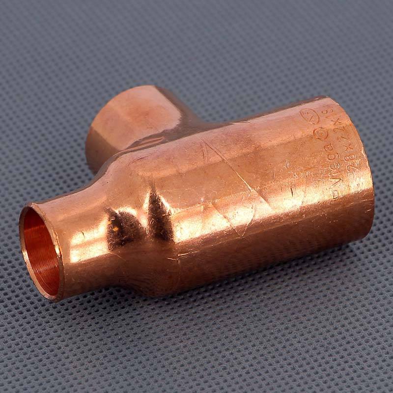 Тройник медный под пайку Viega 28х22х18 мм 122119