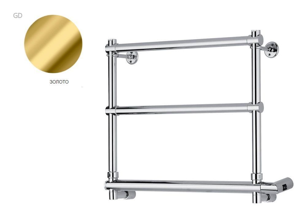 Полотенцесушитель электрический Margaroli Sole 570x440 мм золото с боксом HOG5404703GDB