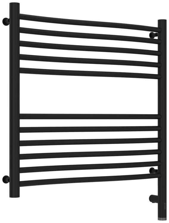 Электрический полотенцесушитель Сунержа Флюид 3.0 724x632 мм МЭМ нижнее справа черный матовый 31-5821-6060