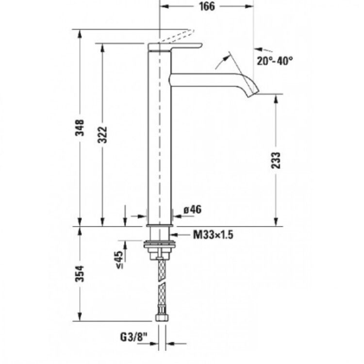 Смеситель для раковины Duravit C.1 черный матовый C11040002046
