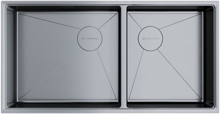 Кухонная мойка OMOIKIRI TAKI 85-2-U/IF 850x440 мм 2 чаши нержавеющая сталь 4997037
