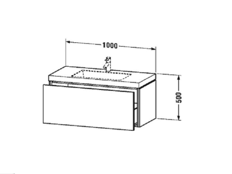 Тумба под раковину Duravit L-Cube 1000x480x500 мм подвесная с раковиной серо-коричневый матовый LC6918O9191