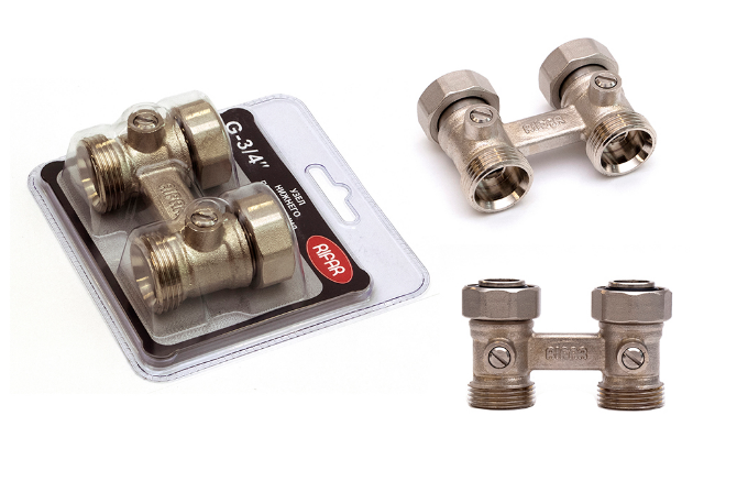 Узел нижнего подключения Rifar прямой сдвоенный 3/4 x 3/4 R.Ad.H01