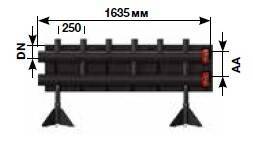 Распределительная гребенка Meibes на 3 контура PN 10 280 кВт 66457.1