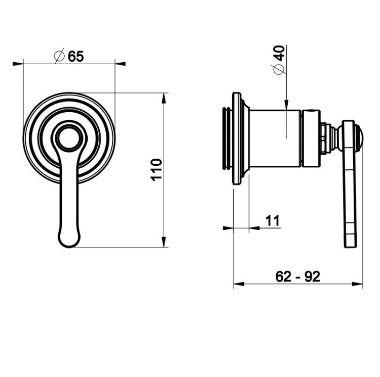 Смеситель для душа Gessi VENTI20 встраиваемый на 1 потребителя Antique Brass 65109713