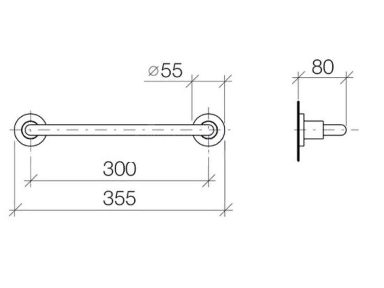 Поручень Dornbracht Tara прямой 355 мм черный матовый 8303089233
