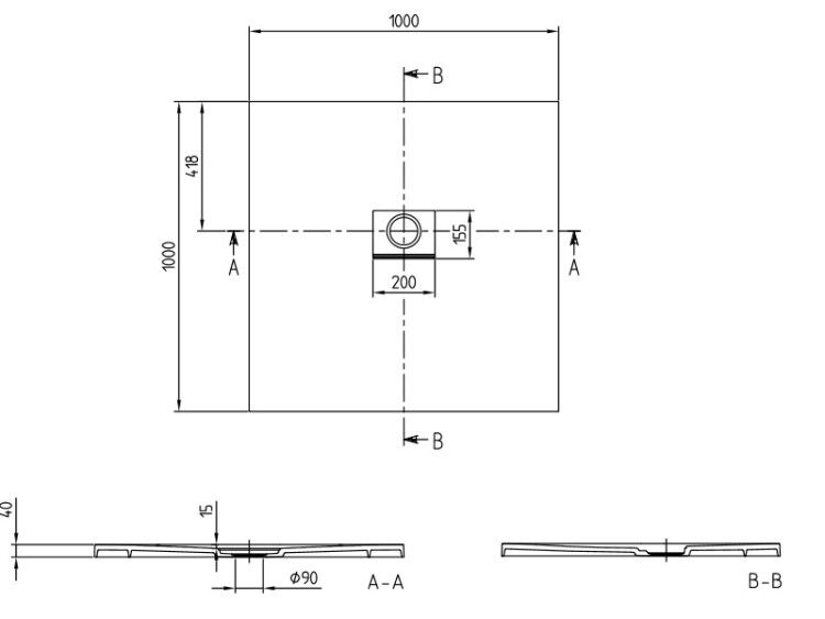 Душевой поддон Villeroy & Boch Squaro Infinity 1000x1000 мм Stone White UDQ1010SQI1VRW