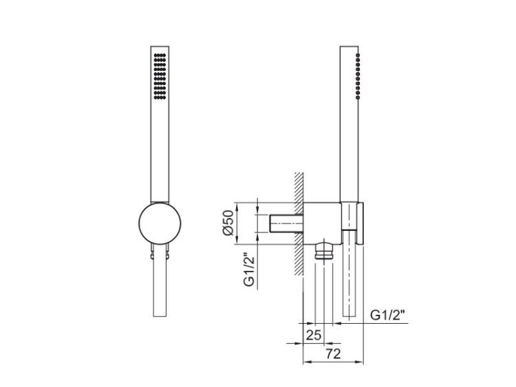 Душевой набор Fantini AF/21 Fukasawa Matt British Gold PVD 81P68061