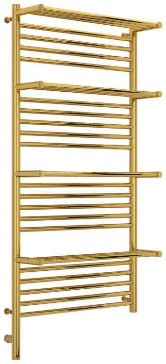 Полотенцесушитель электрический Сунержа Богема 3.0 с 4 полками 1200x600 мм МЭМ нижнее слева золото 0358081260