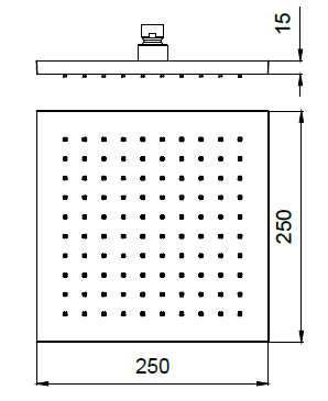 Верхний душ Almar Emotion 250x250 мм квадратный, глянцевое золото PVD E044229GO
